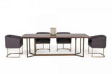 Vig Furniture - Modrest Nathan - Modern Acacia & Brass Dining Table - Vgnx19183