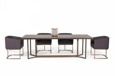 Vig Furniture - Modrest Nathan - Modern Acacia & Brass Dining Table - Vgnx19183