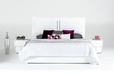 Vig Furniture - Modrest Nicla Italian Modern White Bed - Vgacnicla-Bed