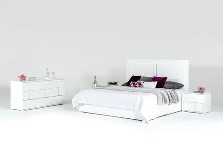 Vig Furniture - Modrest Nicla Italian Modern White Bed - Vgacnicla-Bed