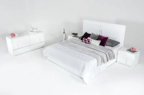 Vig Furniture - Modrest Nicla Italian Modern White Bed - Vgacnicla-Bed