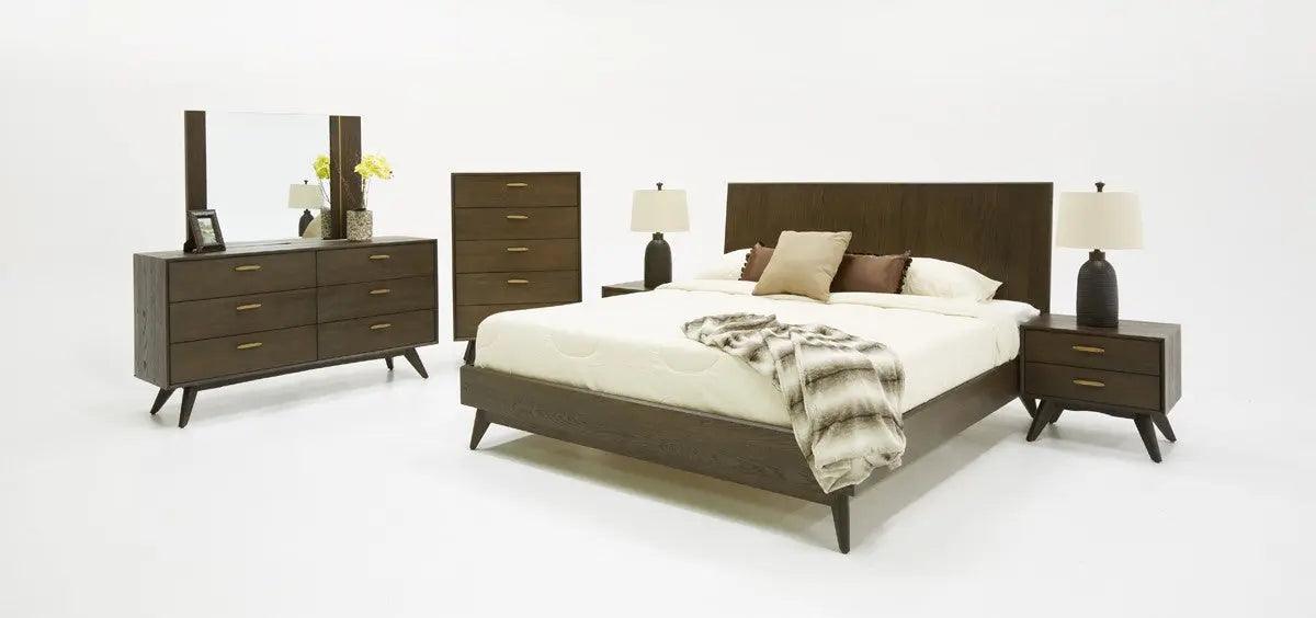 Vig Furniture - Modrest Novak Modern Dark Oak Bed - Vglbnant-Bed