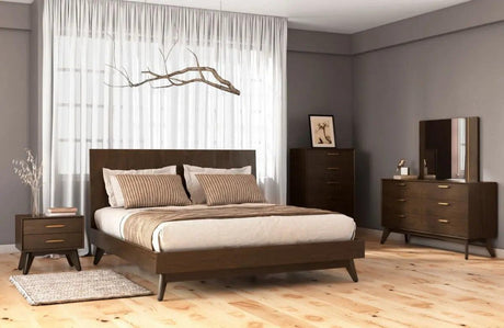 Vig Furniture - Modrest Novak Modern Dark Oak Bed - Vglbnant-Bed