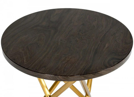 Vig Furniture - Modrest Novia - Glam Black And Gold Marble End Table - Vgodlz-175E