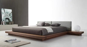 Modrest Opal Modern Walnut & Grey Platform Bed Vgvcbd855-Walgry