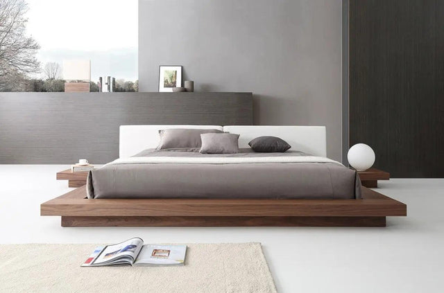 Vig Furniture - Modrest Opal Modern Walnut & White Platform Bed - Vgvcbd855-Walwht