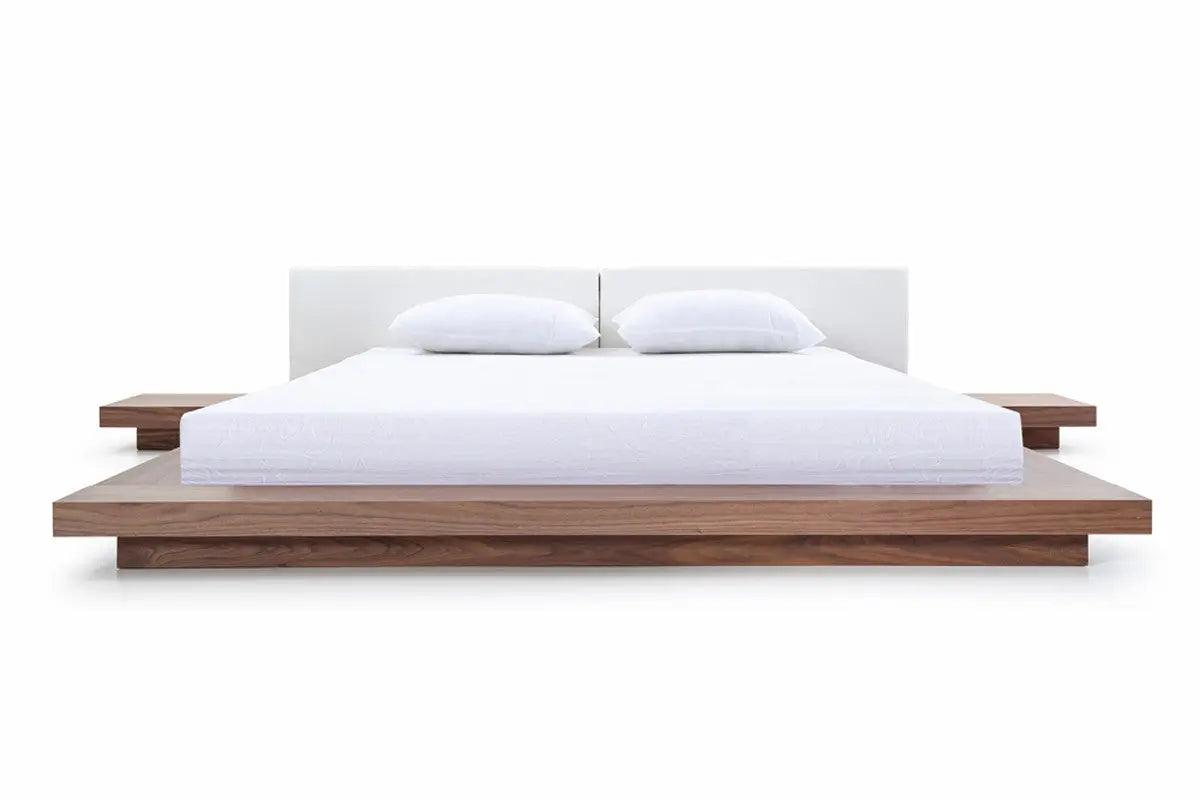 Vig Furniture - Modrest Opal Modern Walnut & White Platform Bed - Vgvcbd855-Walwht