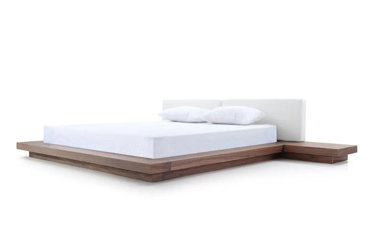 Vig Furniture - Modrest Opal Modern Walnut & White Platform Bed - Vgvcbd855-Walwht