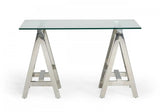 Vig Furniture - Modrest Ostrow - Modern Glass & Stainless Steel Console Table - Vggmcp-705-Ct