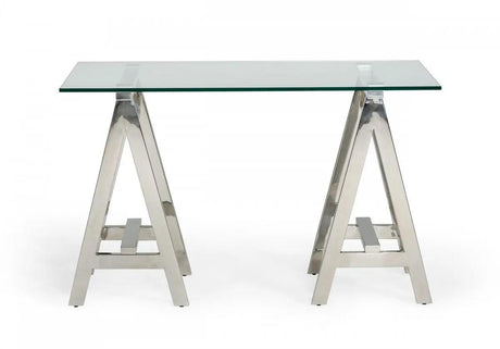 Vig Furniture - Modrest Ostrow - Modern Glass & Stainless Steel Console Table - Vggmcp-705-Ct