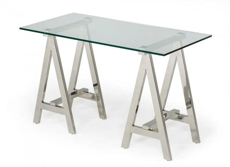 Vig Furniture - Modrest Ostrow - Modern Glass & Stainless Steel Console Table - Vggmcp-705-Ct