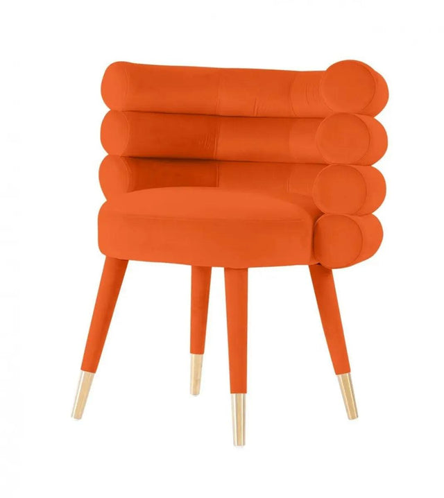 Vig Furniture - Modrest Otero Modern Orange & Gold Velvet Accent Chair - Vgmfmc-4239-Org-Ch