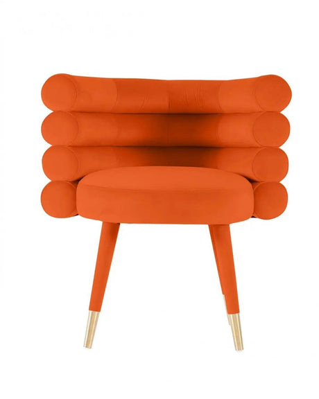 Vig Furniture - Modrest Otero Modern Orange & Gold Velvet Accent Chair - Vgmfmc-4239-Org-Ch