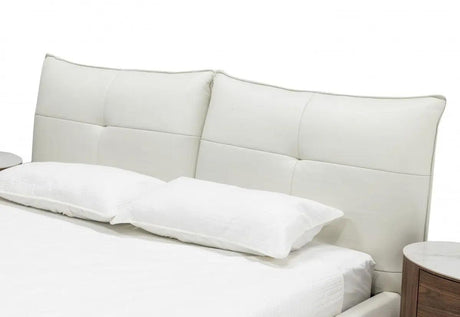 Vig Furniture - Modrest Patrick Modern White Leather Bed - Vgkkb-75X-Bed