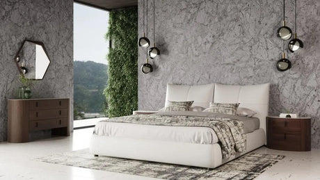 Vig Furniture - Modrest Patrick Modern White Leather Bed - Vgkkb-75X-Bed