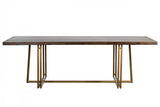 Vig Furniture - Modrest Patty - Mid-Century Acacia & Brass Dining Table - Vgnxnyora-Aca-Dt