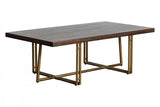 Vig Furniture - Modrest Patty - Mid-Century Acacia & Brass Dining Table - Vgnxnyora-Aca-Dt