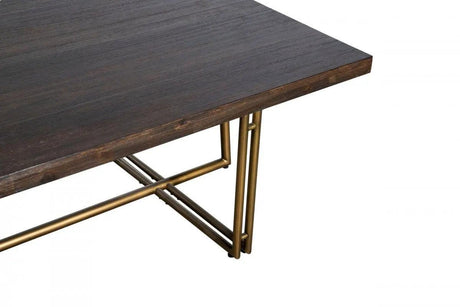 Vig Furniture - Modrest Patty - Mid-Century Acacia & Brass Dining Table - Vgnxnyora-Aca-Dt