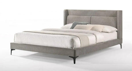 Vig Furniture - Modrest Paula - Mid-Century Grey Upholstered Bed - Vgmabr-103