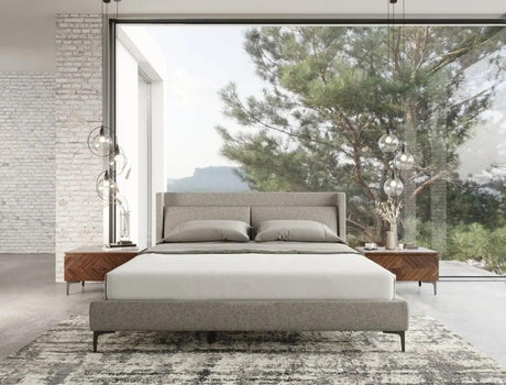 Vig Furniture - Modrest Paula - Mid-Century Grey Upholstered Bed - Vgmabr-103