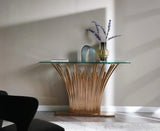 Vig Furniture - Modrest Paxton Modern Glass Rosegold Console Table - Vgvck817-Cs-Rg-Ct