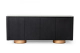 Vig Furniture - Modrest Peak - Modern White Ceramic-Black Oak-Rosegold Buffet - Vghb350M