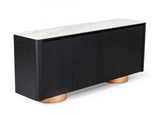 Vig Furniture - Modrest Peak - Modern White Ceramic-Black Oak-Rosegold Buffet - Vghb350M