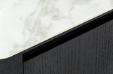 Vig Furniture - Modrest Peak - Modern White Ceramic-Black Oak-Rosegold Buffet - Vghb350M