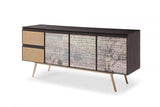 Vig Furniture - Modrest Phelan - Modern Smoked Ash & Brass Buffet - Vgvcg2020-Buf