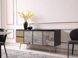 Vig Furniture - Modrest Phelan - Modern Smoked Ash & Brass Buffet - Vgvcg2020-Buf