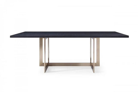 Vig Furniture - Modrest Pike - Modern Black Ash & Brass Dining Table - Vgvct8961W-Blk-Dt