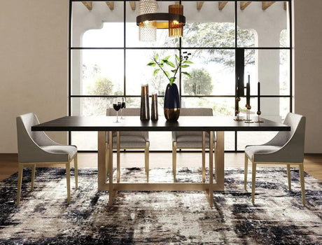 Vig Furniture - Modrest Pike - Modern Black Ash & Brass Dining Table - Vgvct8961W-Blk-Dt