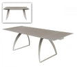 VIG Furniture Modrest Pittson Modern Extendable Grey Glass Dining Table - Stylish Dining Room Table