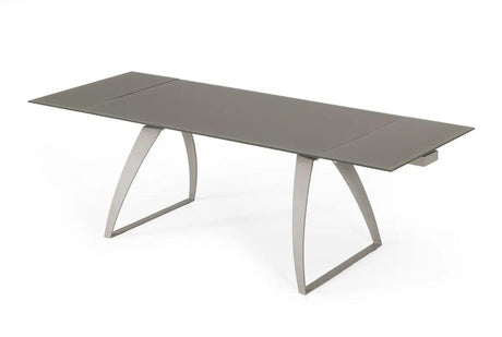 Vig Furniture - Modrest Pittson Modern Extendable Grey Glass Dining Table - Vgyfdt8852F-Gry-Dt