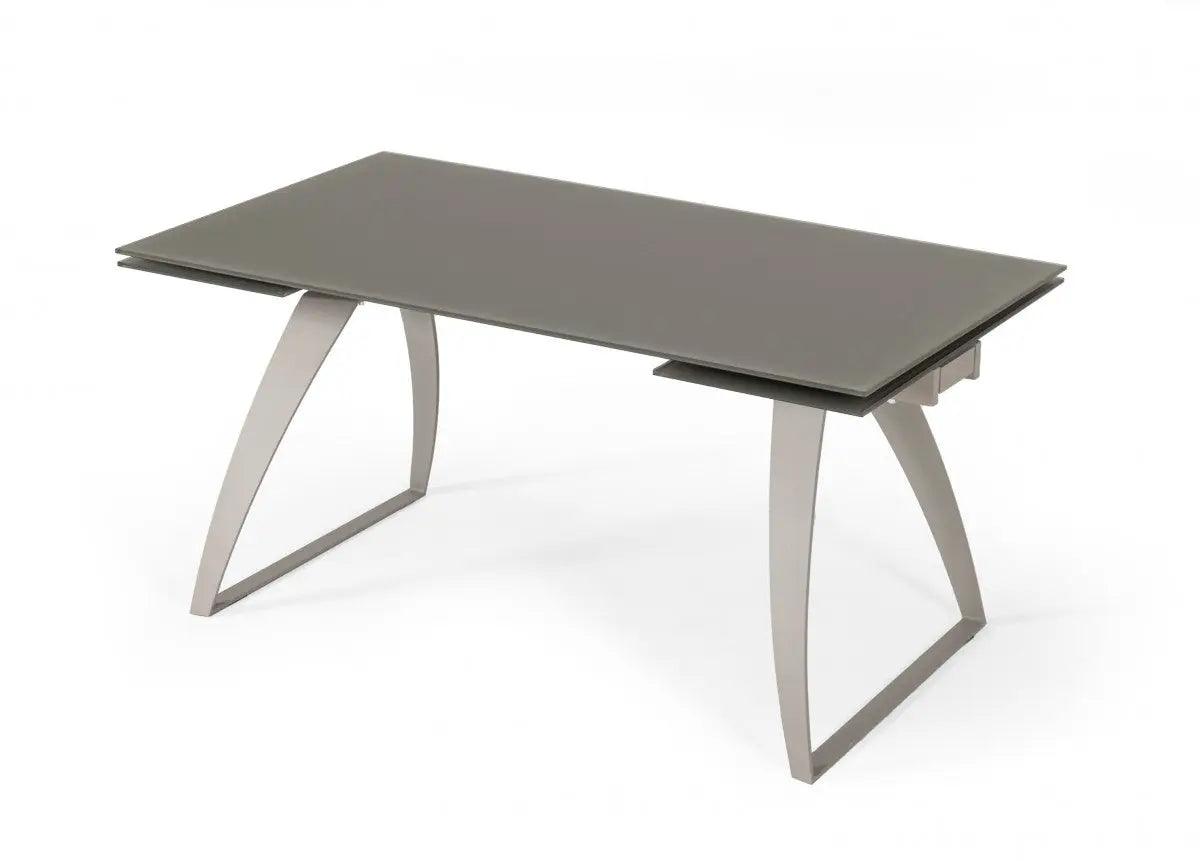 Vig Furniture - Modrest Pittson Modern Extendable Grey Glass Dining Table - Vgyfdt8852F-Gry-Dt