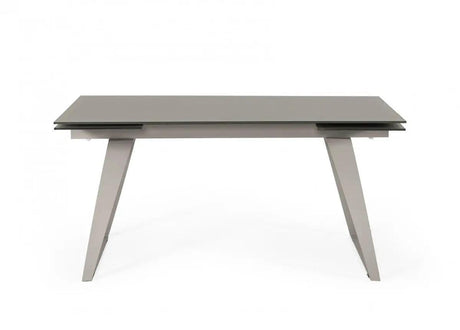 Vig Furniture - Modrest Pittson Modern Extendable Grey Glass Dining Table - Vgyfdt8852F-Gry-Dt