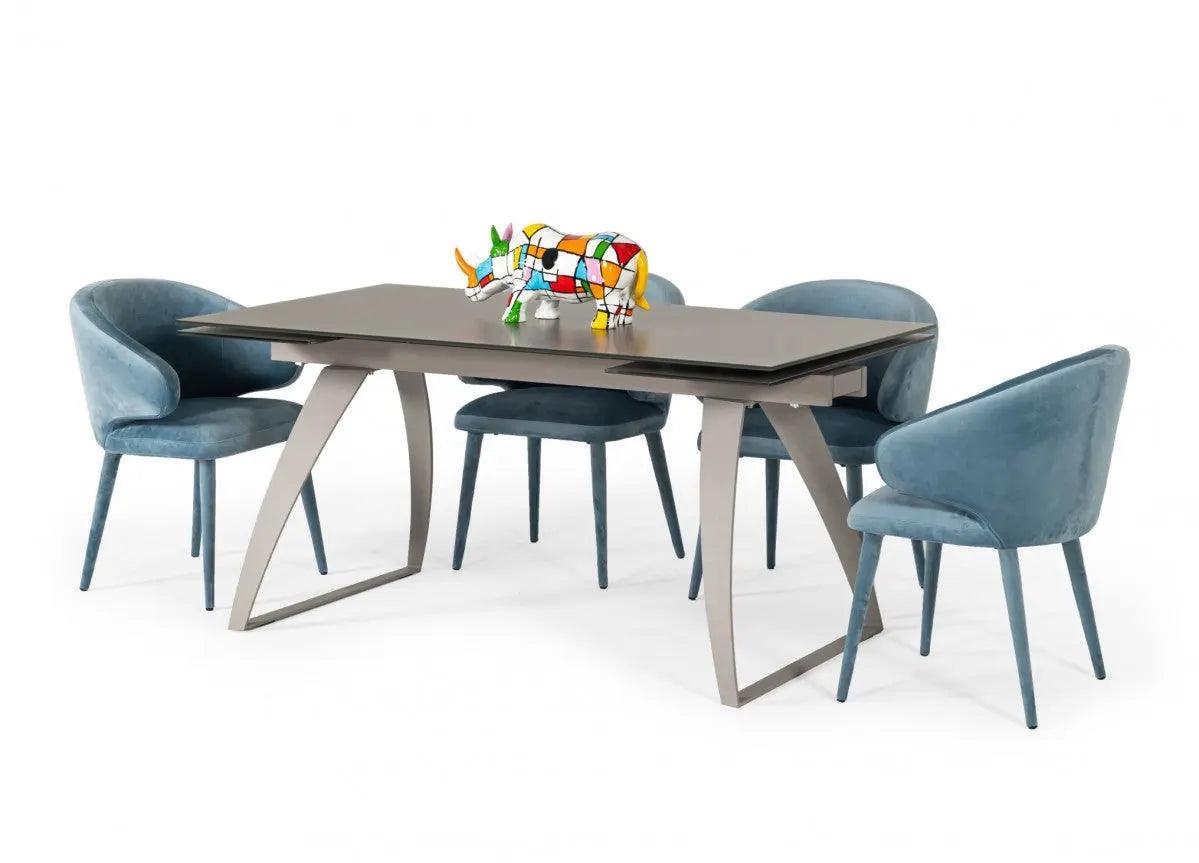 Vig Furniture - Modrest Pittson Modern Extendable Grey Glass Dining Table - Vgyfdt8852F-Gry-Dt