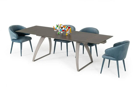 Vig Furniture - Modrest Pittson Modern Extendable Grey Glass Dining Table - Vgyfdt8852F-Gry-Dt