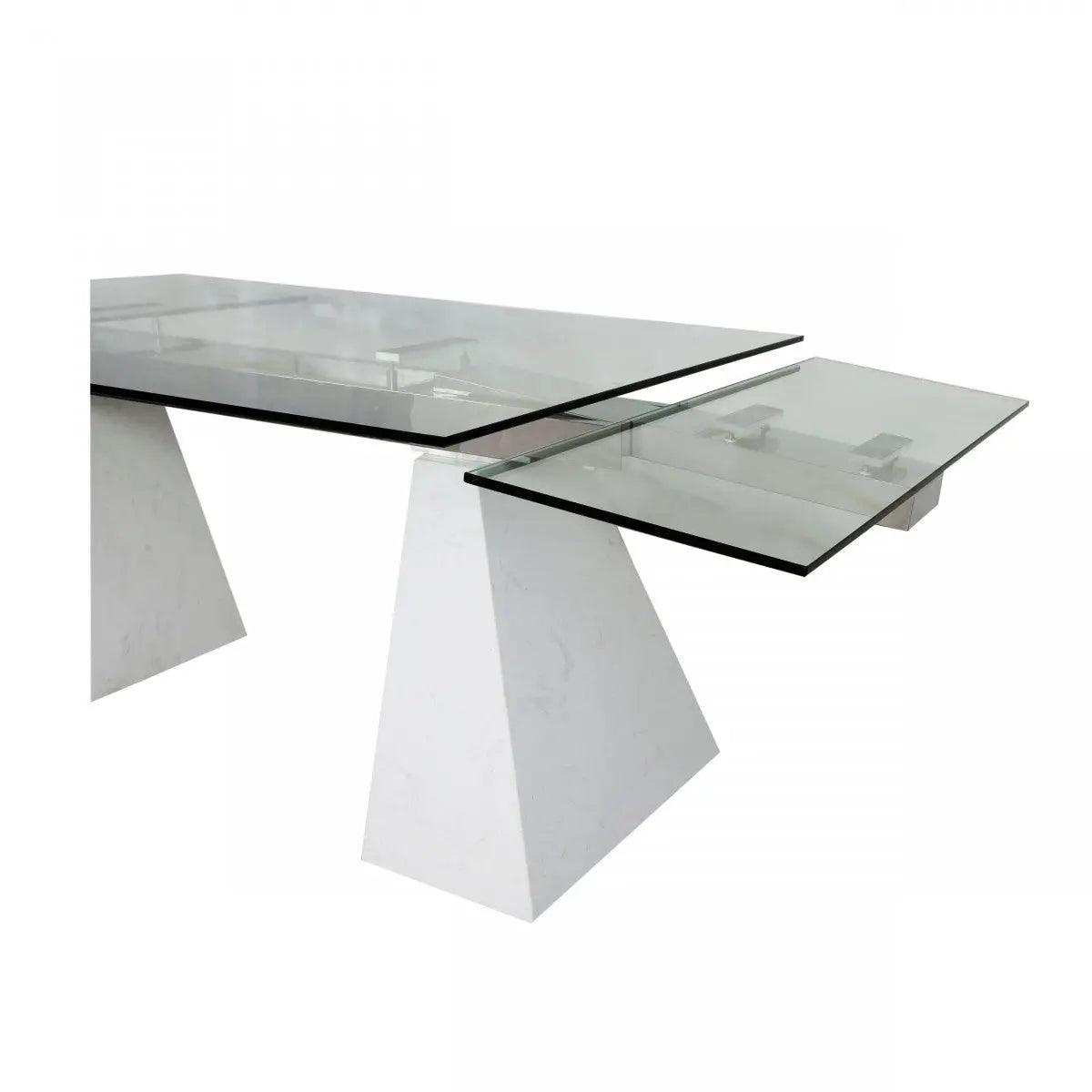 Vig Furniture - Modrest Pittson Modern Extendable Grey Glass Dining Table - Vgyfdt8852F-Gry-Dt