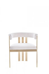 Vig Furniture - Modrest Pontiac Modern Beige Wool Velvet & Gold Dining Chair - Vgzay129-Bei-Dc