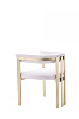 Vig Furniture - Modrest Pontiac Modern Beige Wool Velvet & Gold Dining Chair - Vgzay129-Bei-Dc