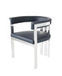 Modrest Pontiac Modern Black Vegan Leather And Stainless Steel Dining Chair Vgzay129-Blk-Dc