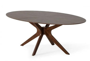 Modrest Prospect Modern Oval Walnut Dining Table Vgmamit-5276-1
