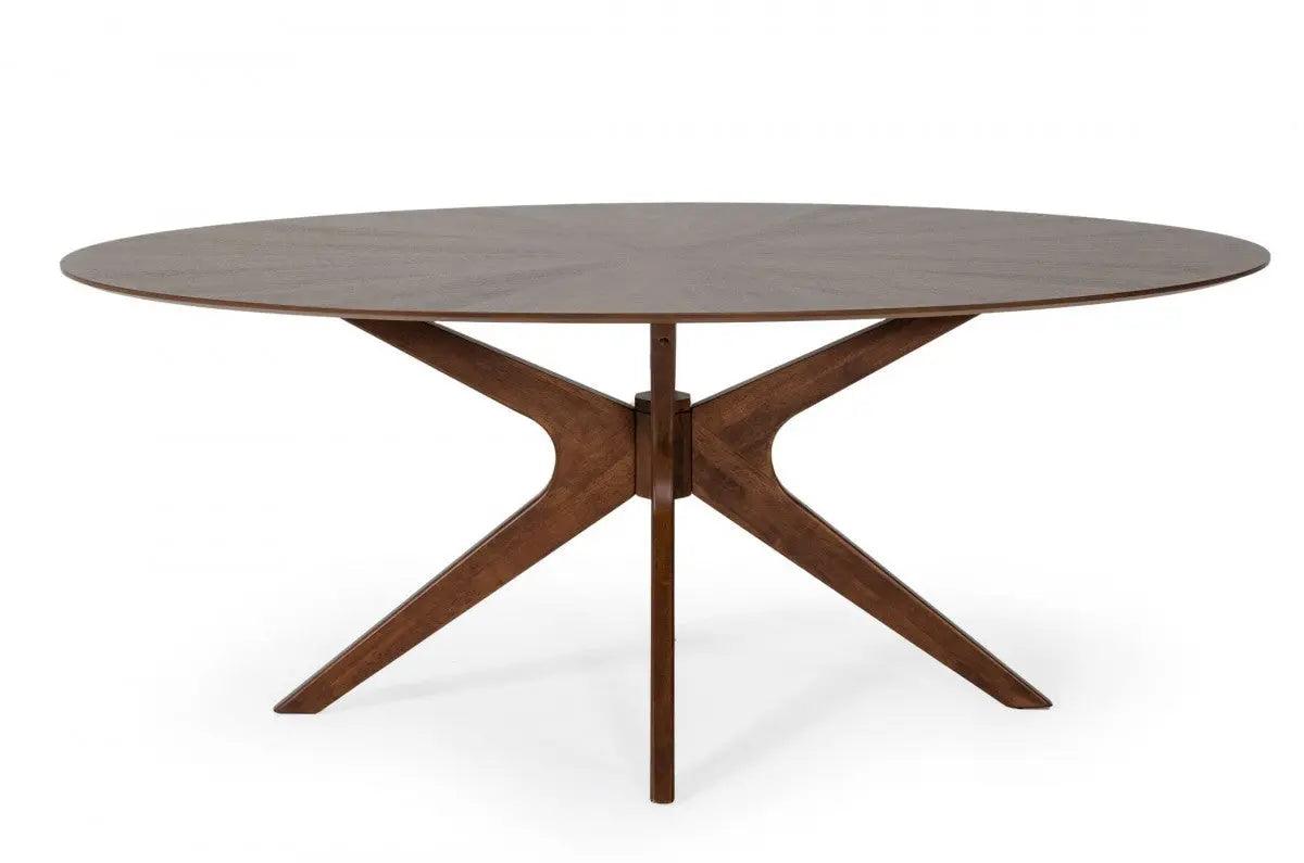 Vig Furniture - Modrest Prospect - Modern Oval Walnut Dining Table - Vgmamit-5276-1