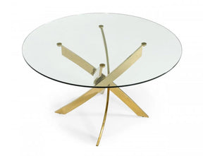 Modrest Pyrite Modern Round Glass Dining Table Vgewf2133Ag