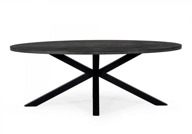 Vig Furniture - Modrest Raygor - Black Acacia Oval Dining Table - Vgwh191420301