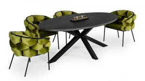 Vig Furniture - Modrest Raygor - Black Acacia Oval Dining Table - Vgwh191420301