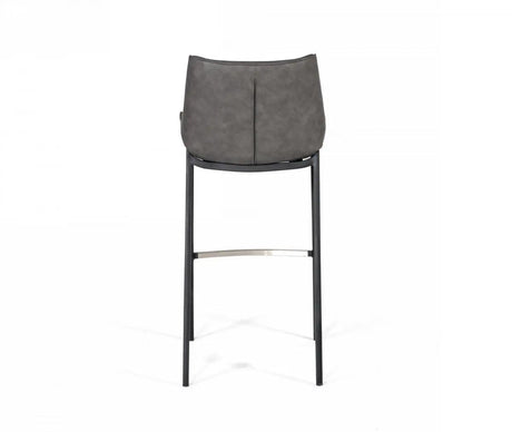 Vig Furniture - Modrest Robert - Modern Grey Eco-Leather Bar Stool (Set Of 2) - Vghr5366-B