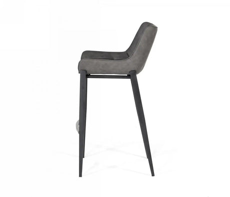 Vig Furniture - Modrest Robert - Modern Grey Eco-Leather Bar Stool (Set Of 2) - Vghr5366-B