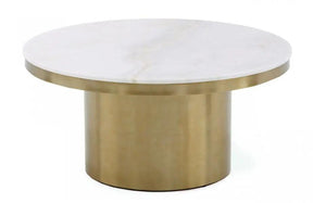 Modrest Rocky Glam White & Gold Coffee Table Vggmm-Ct-1360A